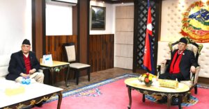 प्रधानमन्त्री प्रचण्ड र अध्यक्ष ओलीबीच सिंहदरबारमा भेटवार्ता