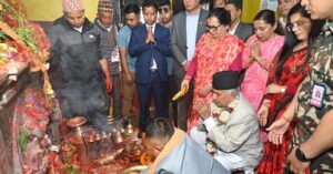 राष्ट्रपति पौडेलद्वारा सपनतीर्थमा पूजार्चना