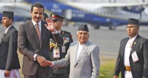 कतारका अमिर थानी काठमाडौँ आइपुगे