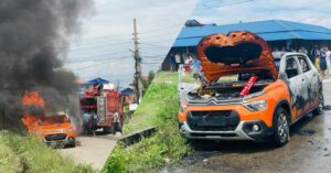 चितवनमा रेलमार्गको सर्भे गर्न गएका टोलीको गाडीमा स्‍थानीयले गरे आगजनी