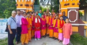 मुख्यमन्त्री सिँहद्वारा संस्कृत विद्यालय निरीक्षण