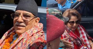 एउटै प्लेनमा धनगढी पुगे प्रचण्ड र आरजु