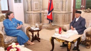 प्रधानमन्त्री ओलीसँग अस्ट्रेलियाकी राजदूत जोनटनको भेटवार्ता