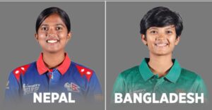 यू-१९ महिला विश्‍वकप : बंगलादेश विरुद्ध नेपाल ब्याटिङ गर्दै