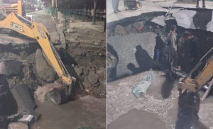 बबरमहलमा फुटेको खानेपानीको पाइप मर्मत कार्य सुरु