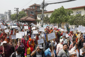 काठमाडौंमा सहकारी तथा लघुवित्त पीडितको प्रदर्शन