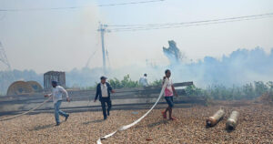 ढल्केवर सबस्टेसन नजिकको जंगलमा डढेलो