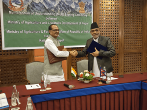 नेपाल र भारतका कृषिमन्त्रीबिच समझदारी पत्रमा हस्ताक्षर