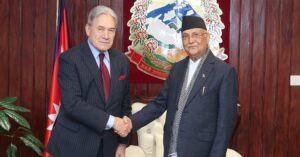 प्रधानमन्त्रीसँग न्युजिल्यान्डका उपप्रधानमन्त्रीको शिष्टाचार भेट