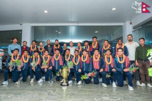 एसीसी यू–१६ इस्ट जोन कपको उपाधि जितेको नेपाली टोली स्वदेश फिर्ता