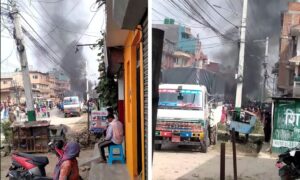 हरिसिद्धी प्रहरी प्रभागमा आगजनी