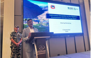 जलवायु परिवर्तनको असर न्यूनिकरणमा श्रममन्त्री भण्डारीको प्रतिवद्धता