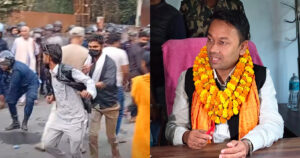 भित्र मुख्यमन्त्रीको पदभार, बाहिर झडप