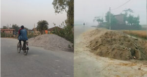 मलंगवाका सडकमै बालुवा–गिट्टीको डिपो