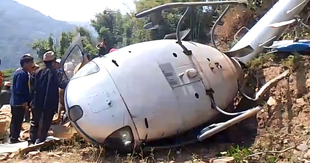 काठमाडौंबाट श*व लिएर पुगेको हेलिकोप्टर दु*र्घटना