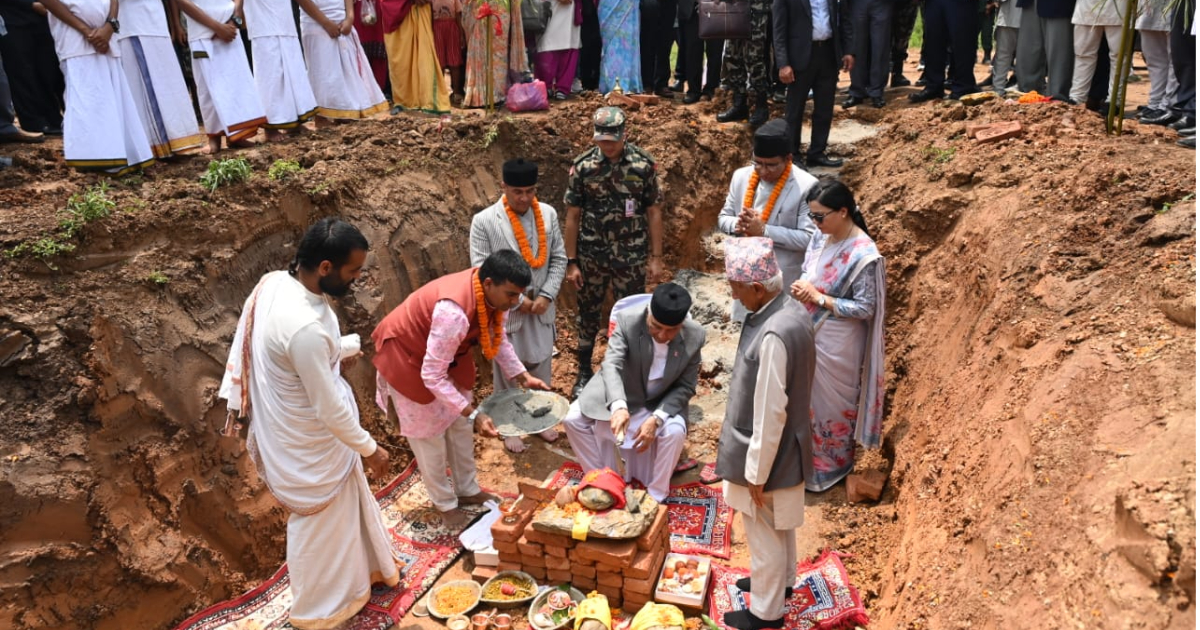 राष्ट्रपति पौडेलले गरे भानु साहित्य उद्यानको शिलान्यास