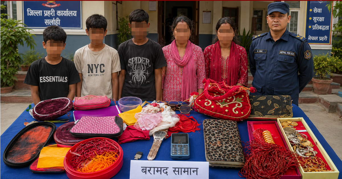 सर्लाहीमा गहना चोरी आरोपमा तीन बालकसहित पाँच पक्राउ