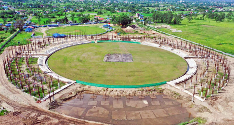 गौतमबुद्ध क्रिकेट रंगशालाको काम पुनः सुरु