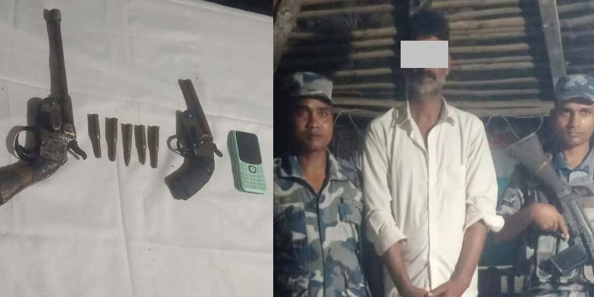 बारामा दुई थान कटुवा पेस्तोलसहित एक जना पक्राउ