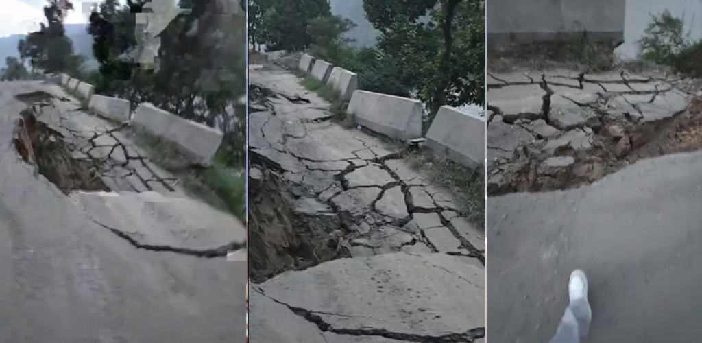 धादिङको गलौँदीमा सडक भासियो, मुग्लिन-काठमाडौं सडक पूर्ण अवरुद्ध